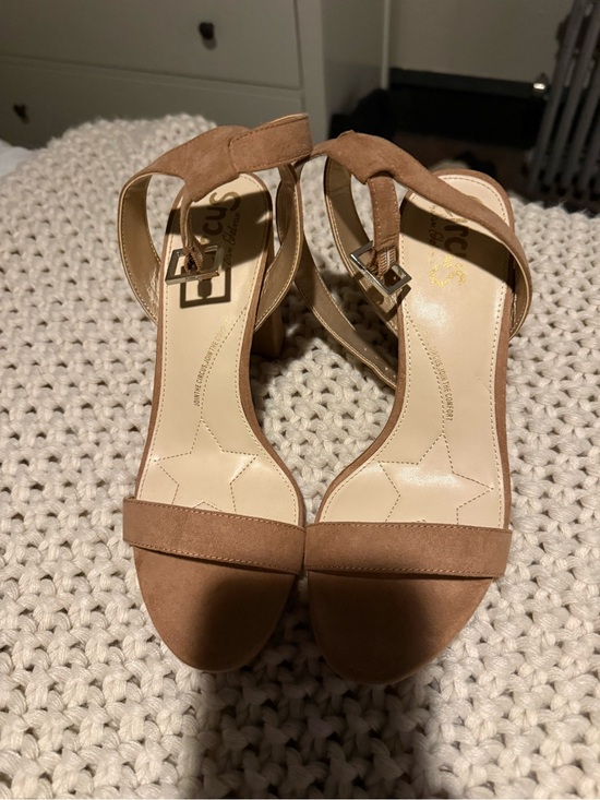 Sam Edelman Shoes - Sam Edelman Block Heel Ankle Strap Sandals in Tan Suede 7.5